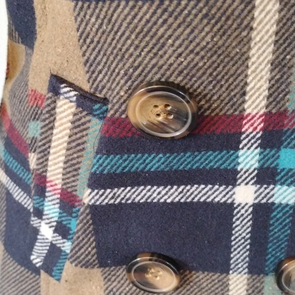 Me Jane Women's Plaid Peacoat Multi Color, Size XS - Picture 10 of 15